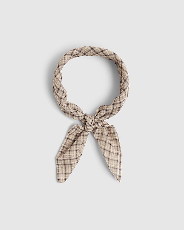 Brown Check Bandana