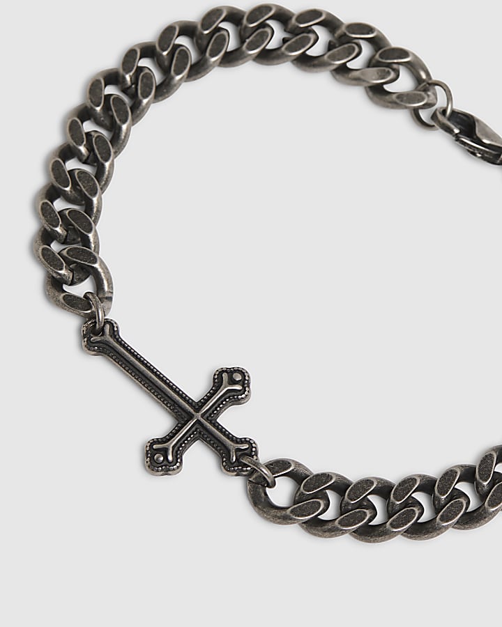 Silver Cross Chain Bracelet