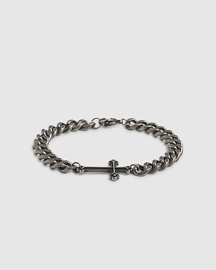 Silver Cross Chain Bracelet