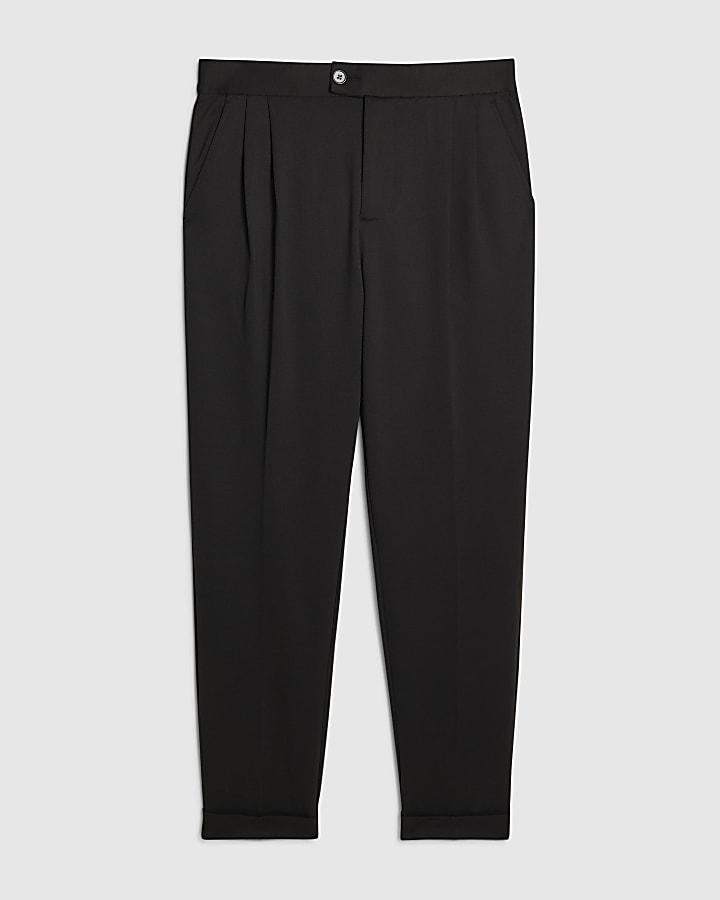 Black Tapered Fit Trousers