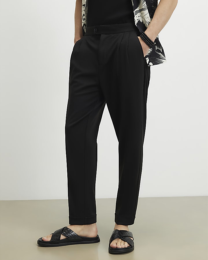 Black Tapered Fit Trousers