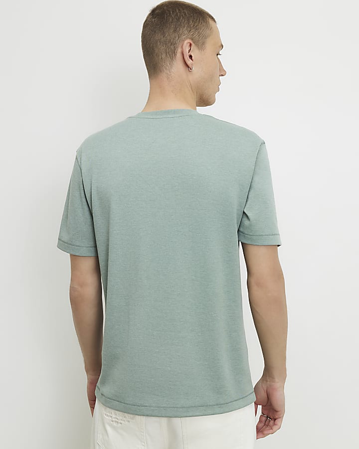 Green Slim Fit Crew Neck Lightweight T-Shirt