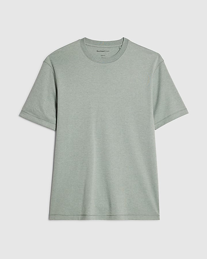Green Slim Fit Crew Neck Lightweight T-Shirt