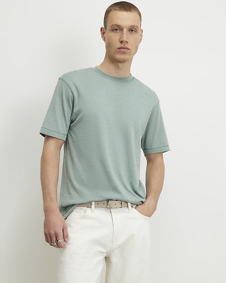 Green Slim Fit Crew Neck Lightweight T-Shirt