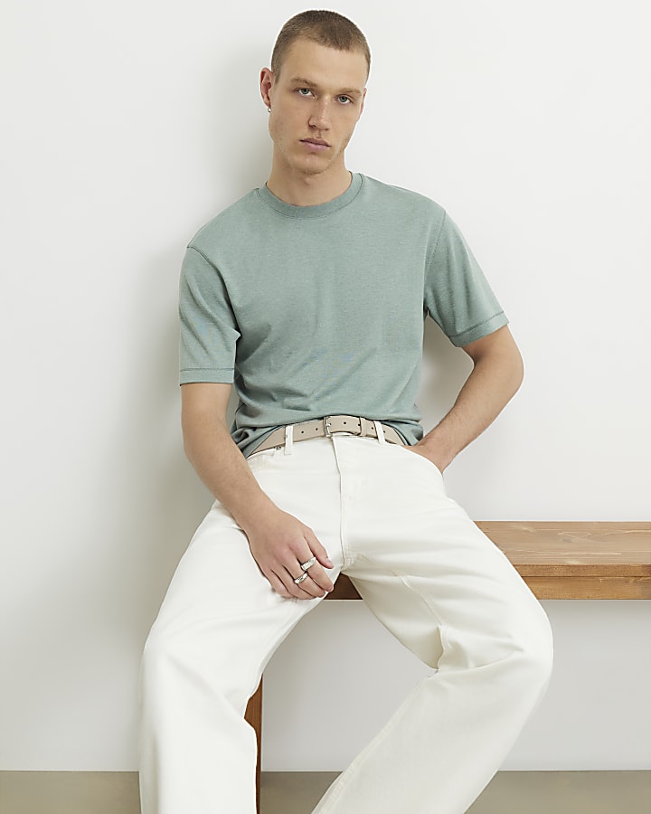 Green Slim Fit Crew Neck Lightweight T-Shirt