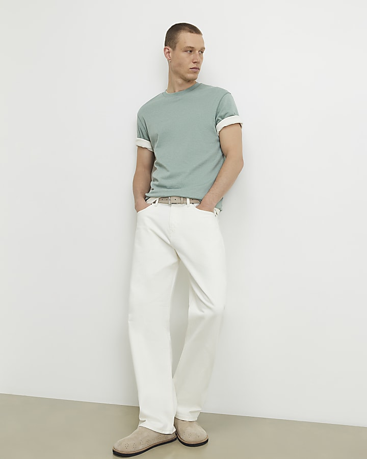 Green Slim Fit Crew Neck Lightweight T-Shirt