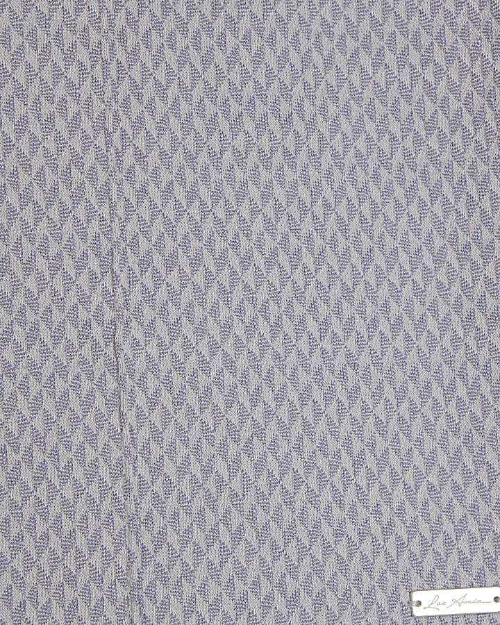 Blue Slim Fit Triangle Jacquard Shorts