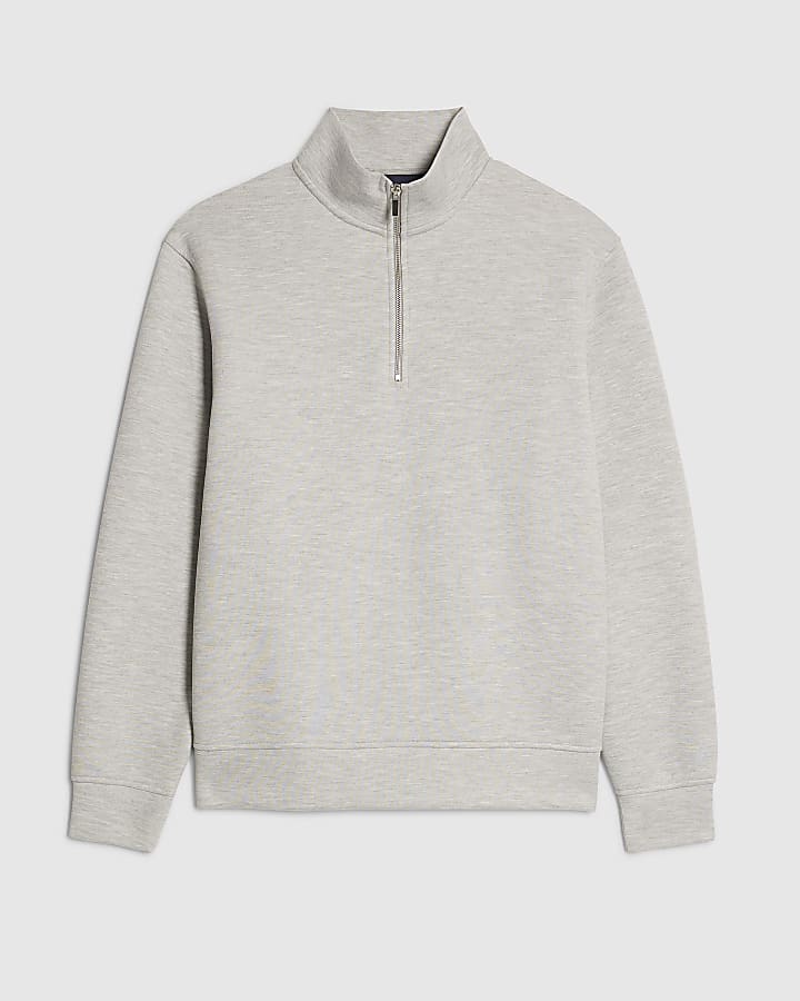 Grey Regular Fit Funnel Sweatshirt