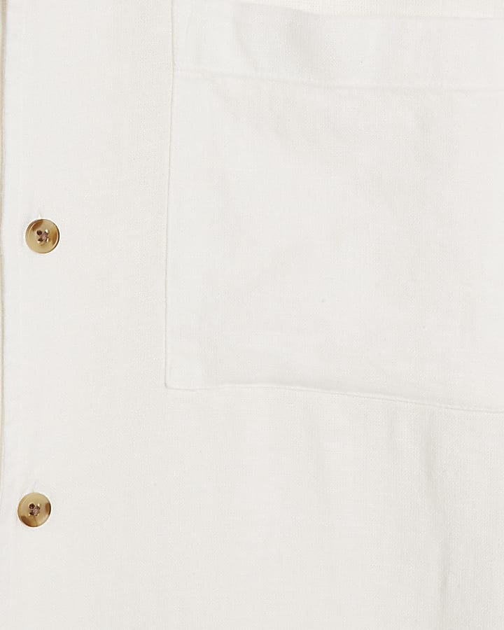 White Regular Fit Linen Blend Luminis Shirt