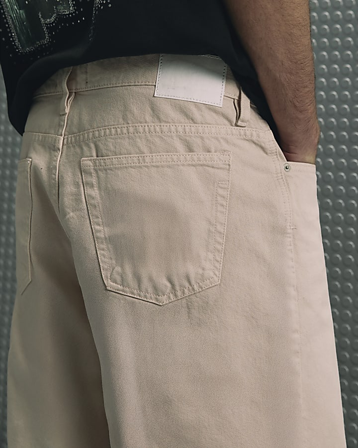 Pink Regular Fit Denim Jorts