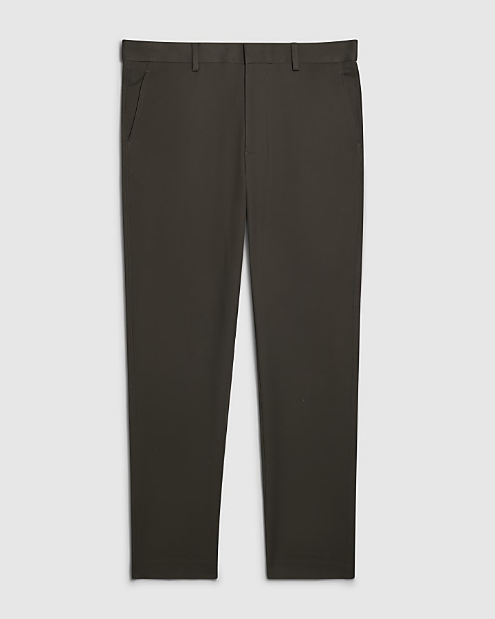 Khaki Slim Fit Cotton Blend Chinos