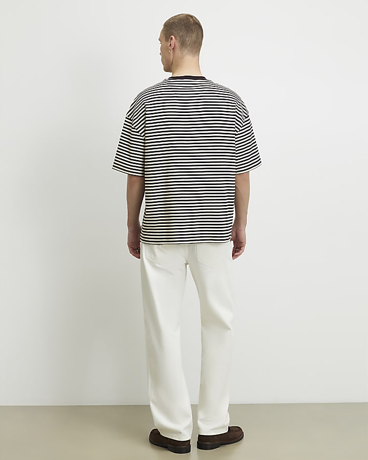 Cream Loose Fit Jeans