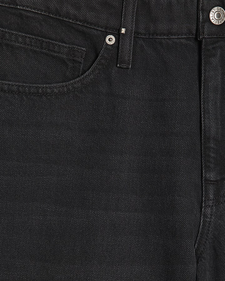 Black Washed Denim Jorts
