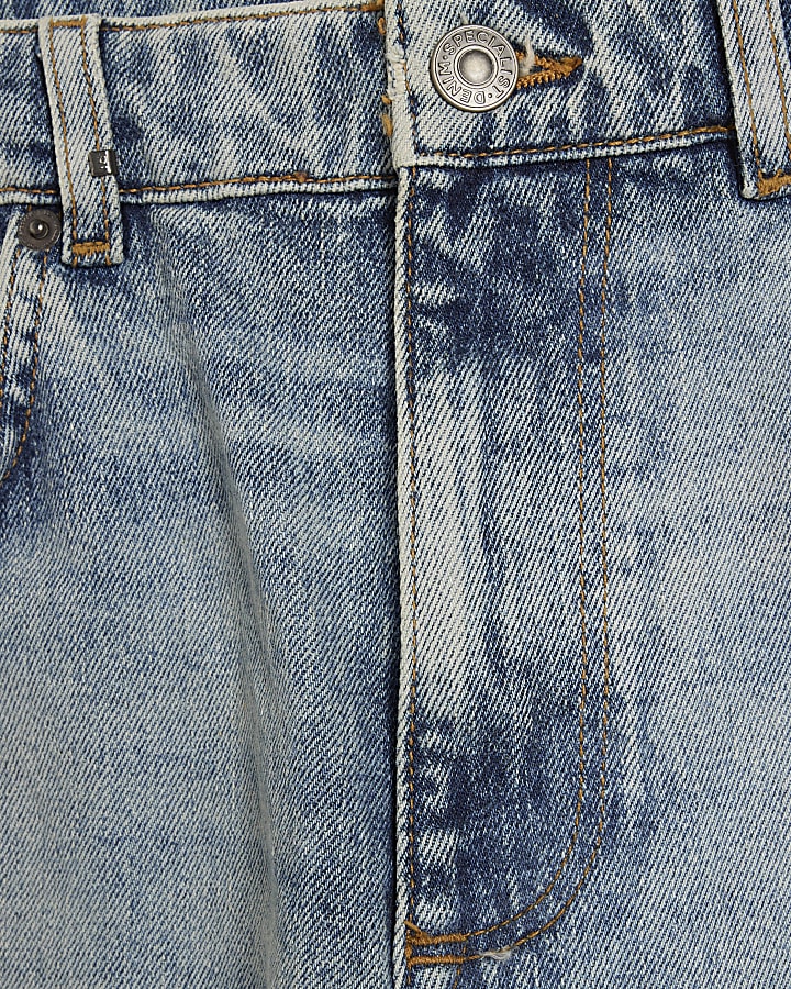 Blue Washed Tapered Jeans