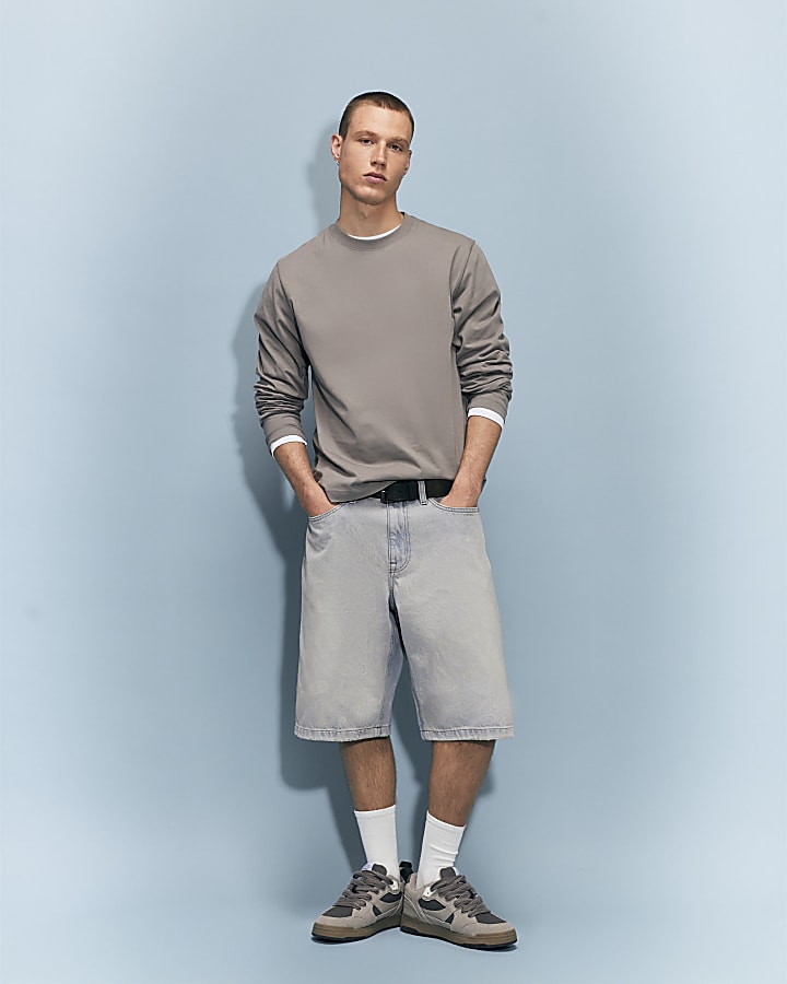 Blue Washed Paisley Denim Jorts