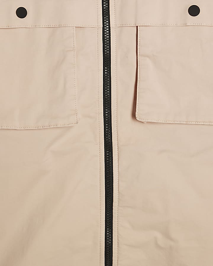 Pink Cotton Blend Regular Fit Zip Jacket