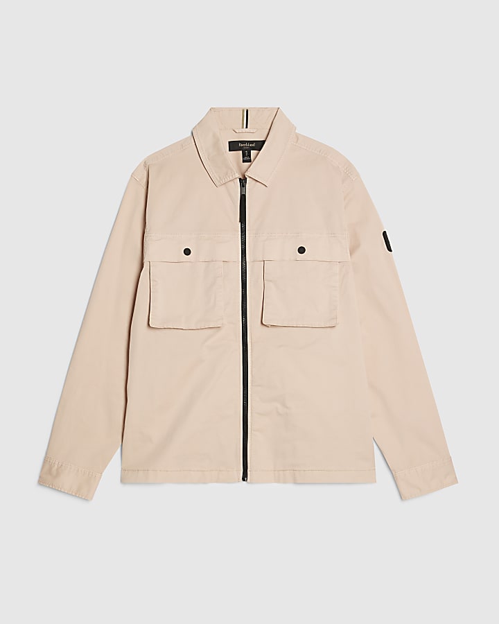 Pink Cotton Blend Regular Fit Zip Jacket