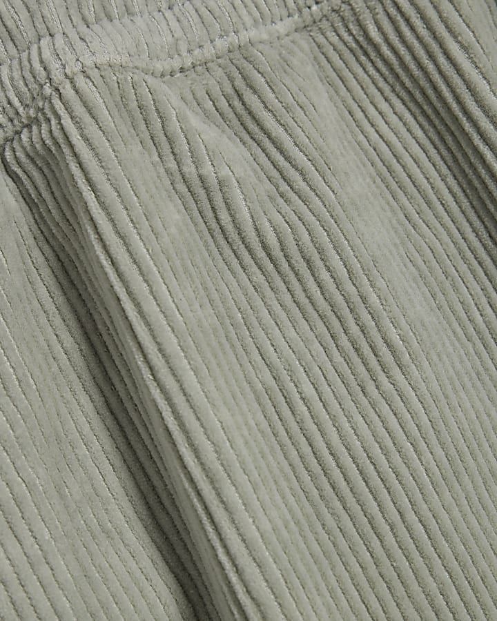 Green Regular Fit Corduroy Shorts