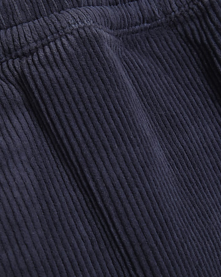 Blue Regular Fit Corduroy Shorts