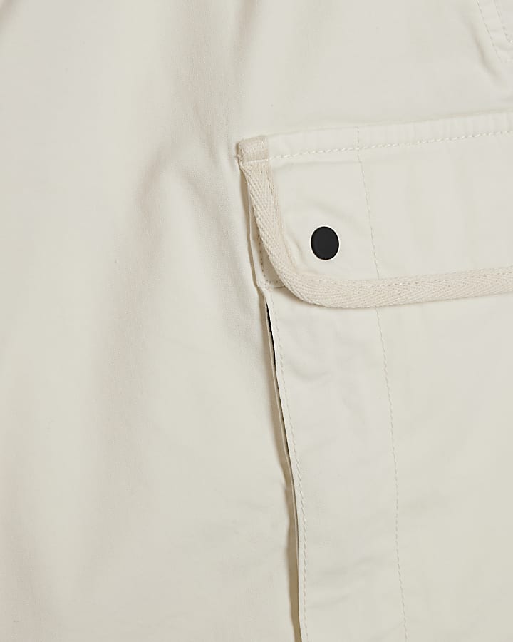 White Regular Fit Cargo Shorts