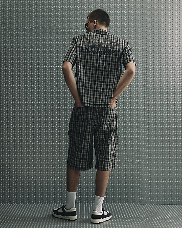 Black Check Jorts