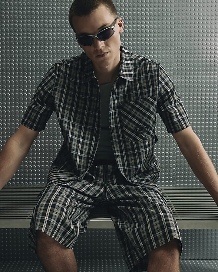 Black Check Jorts