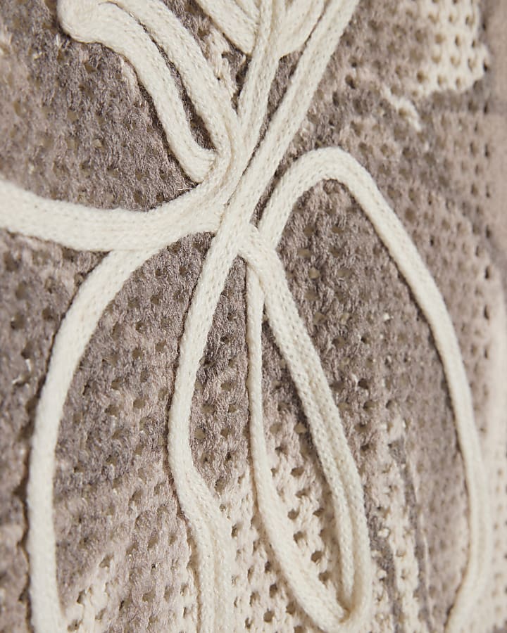 Cream Crochet Polo Shirt