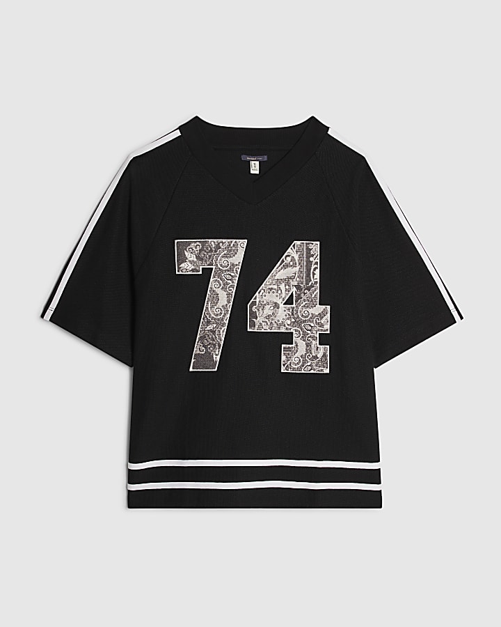 Black Oversized Fit Tapestry 74 T-Shirt