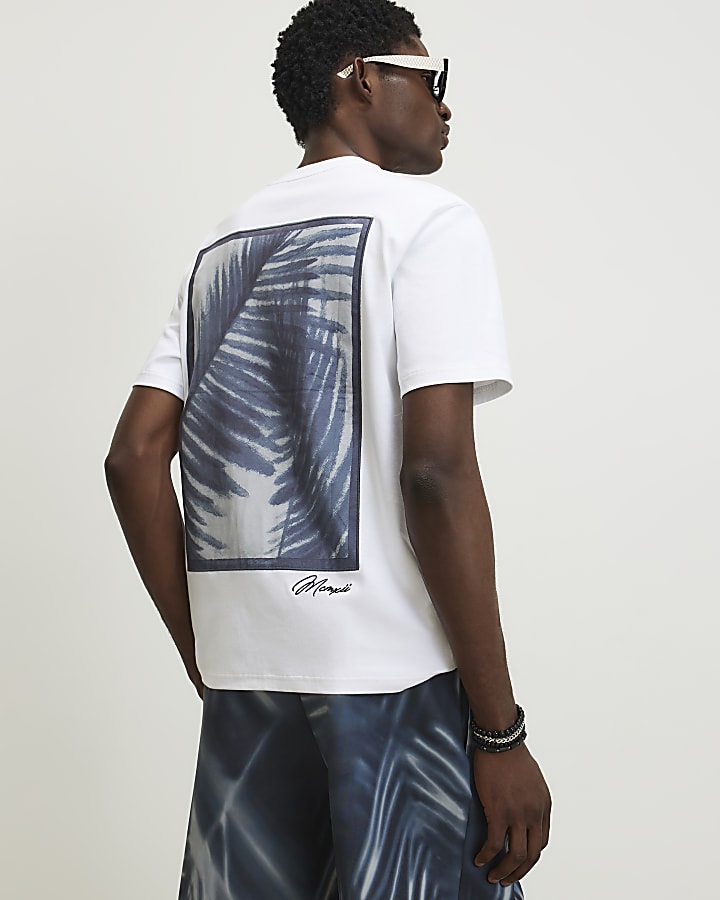 White Regular Fit Palm Patch T-Shirt