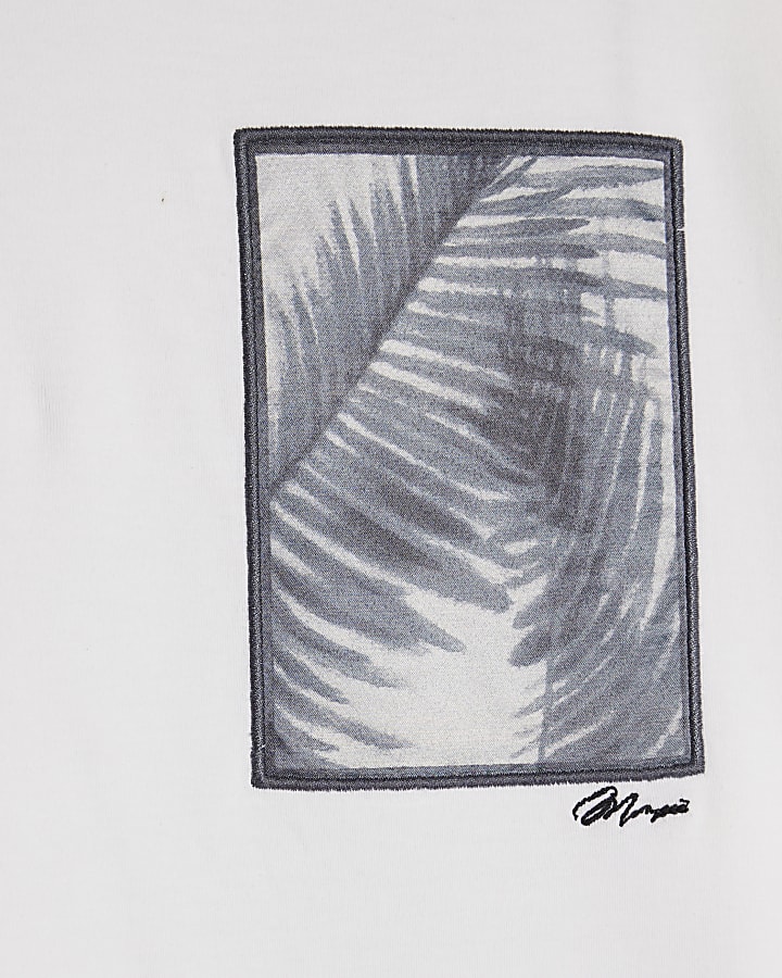 White Regular Fit Palm Patch T-Shirt