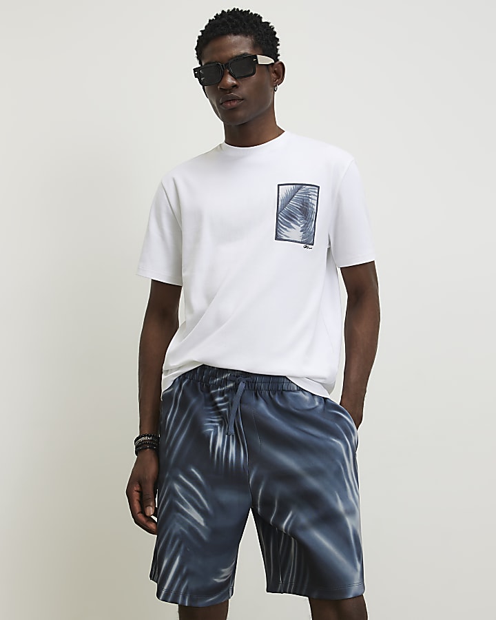 White Regular Fit Palm Patch T-Shirt