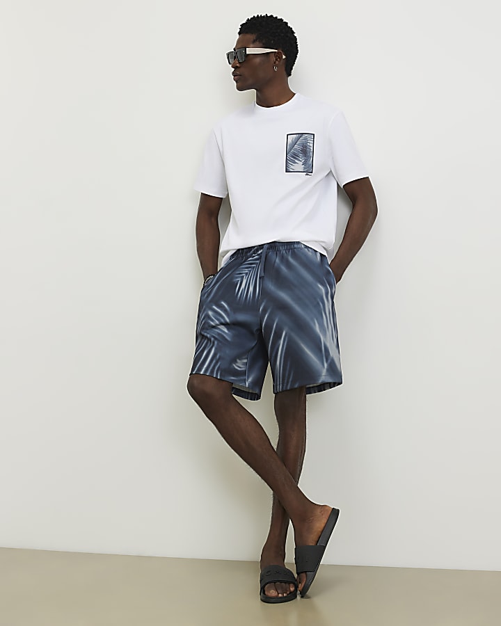 White Regular Fit Palm Patch T-Shirt