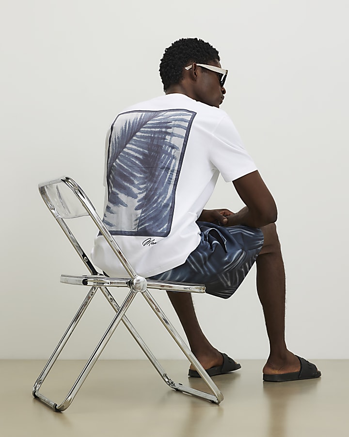 White Regular Fit Palm Patch T-Shirt