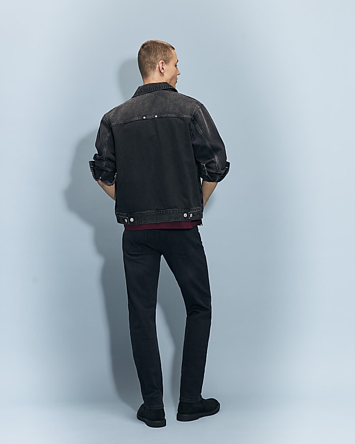 Black Slim Fit Washed Jeans