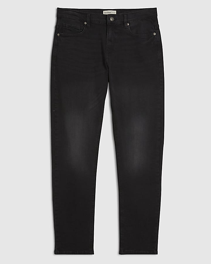 Black Slim Fit Washed Jeans