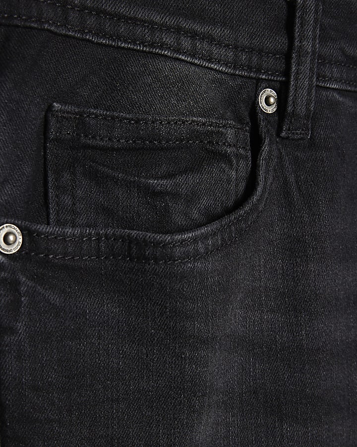 Black Skinny Fit Washed Jeans