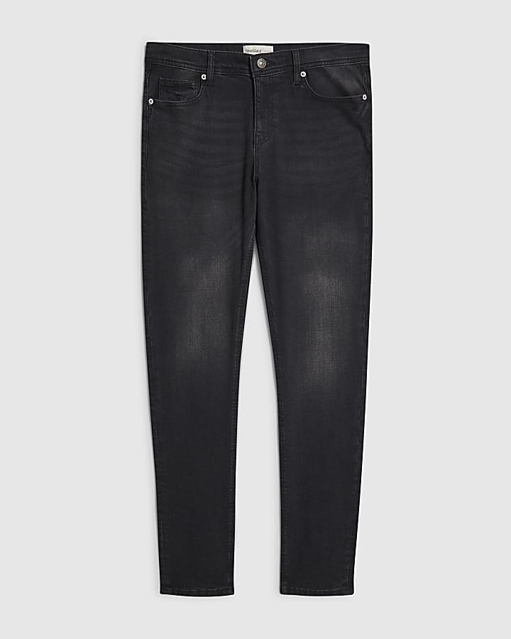 Black Skinny Fit Washed Jeans
