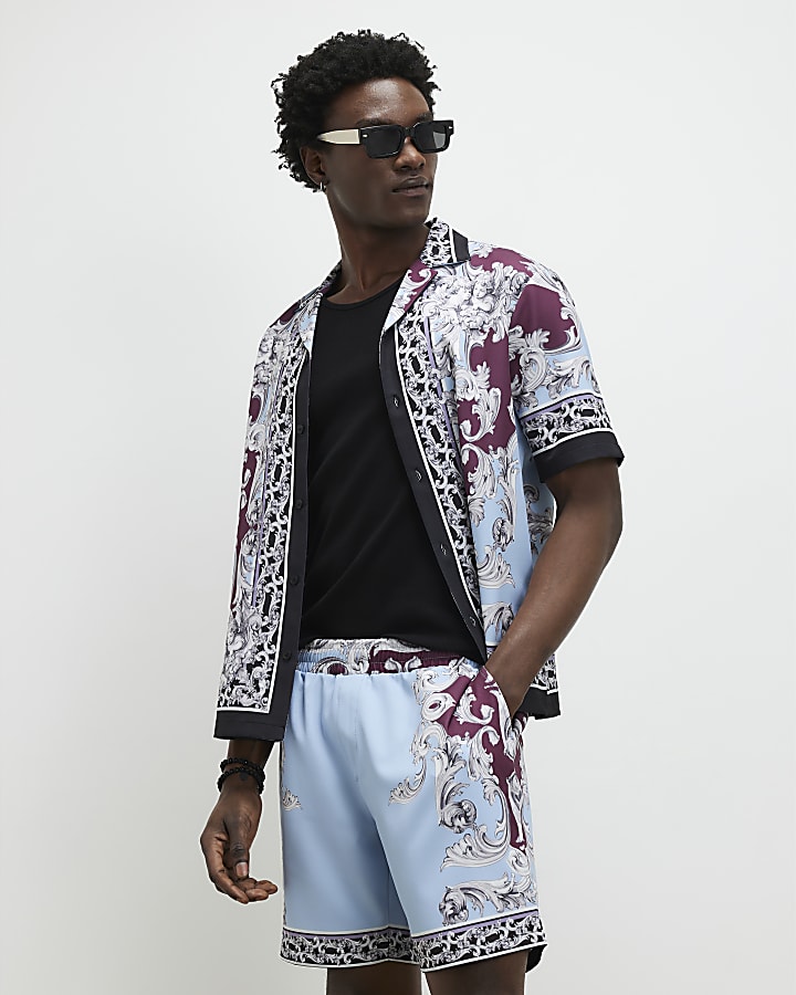 Blue Renaissance Pull On Shorts