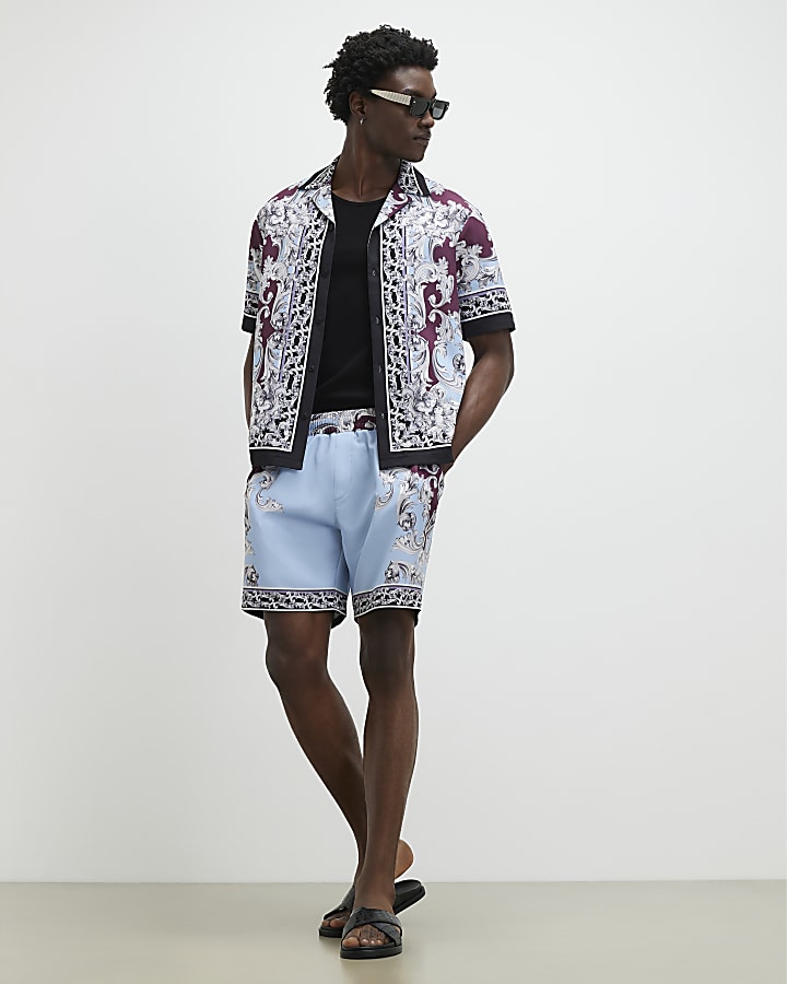 Blue Renaissance Pull On Shorts