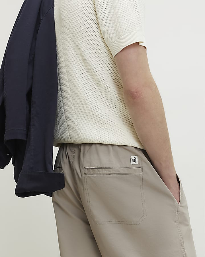 Beige Loose Fit Trousers