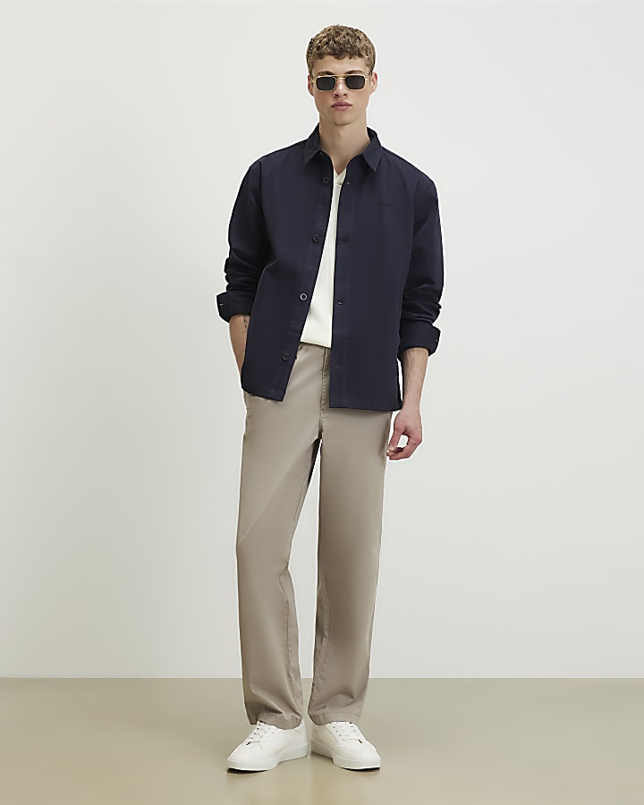 Beige Loose Fit Trousers