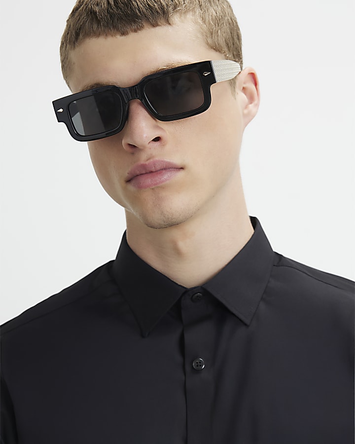 Black Slim Fit Short Sleeve Shirt