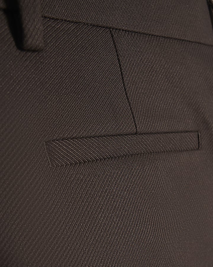 Brown Wide Fit Twill Trousers
