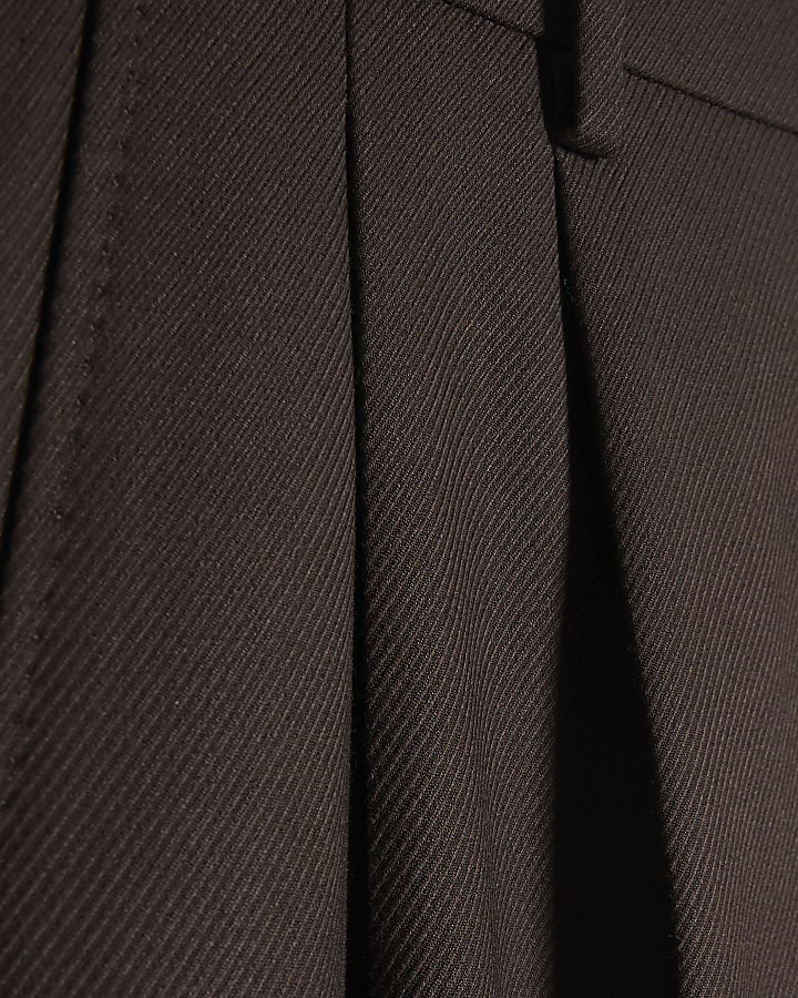 Brown Wide Fit Twill Trousers