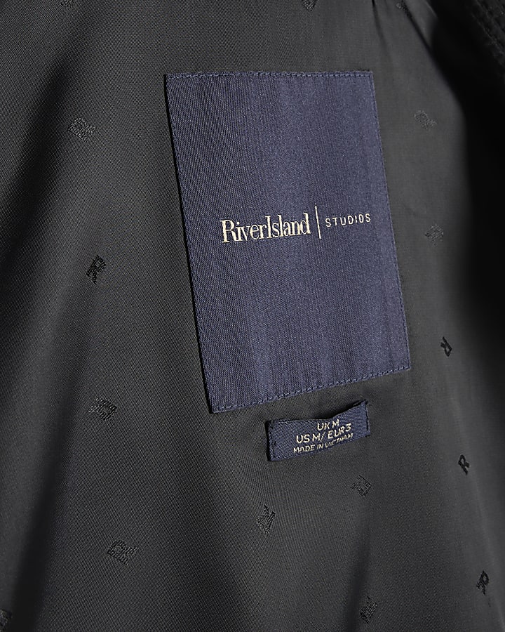 Black Regular Fit Textured Tracksuit Jacket
