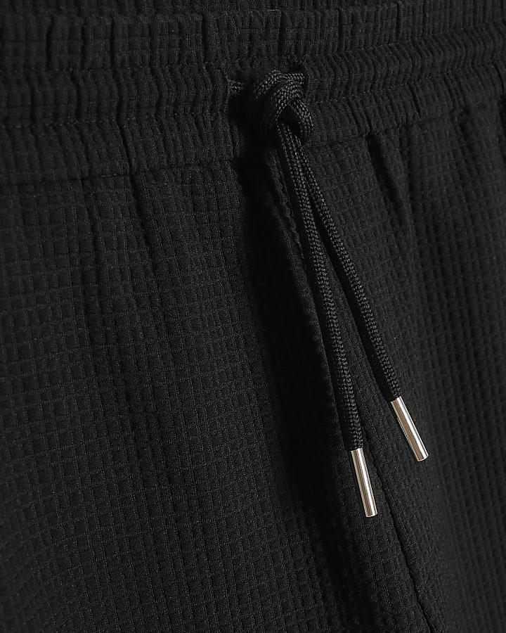 Black Regular Fit Smart Textured Joggers