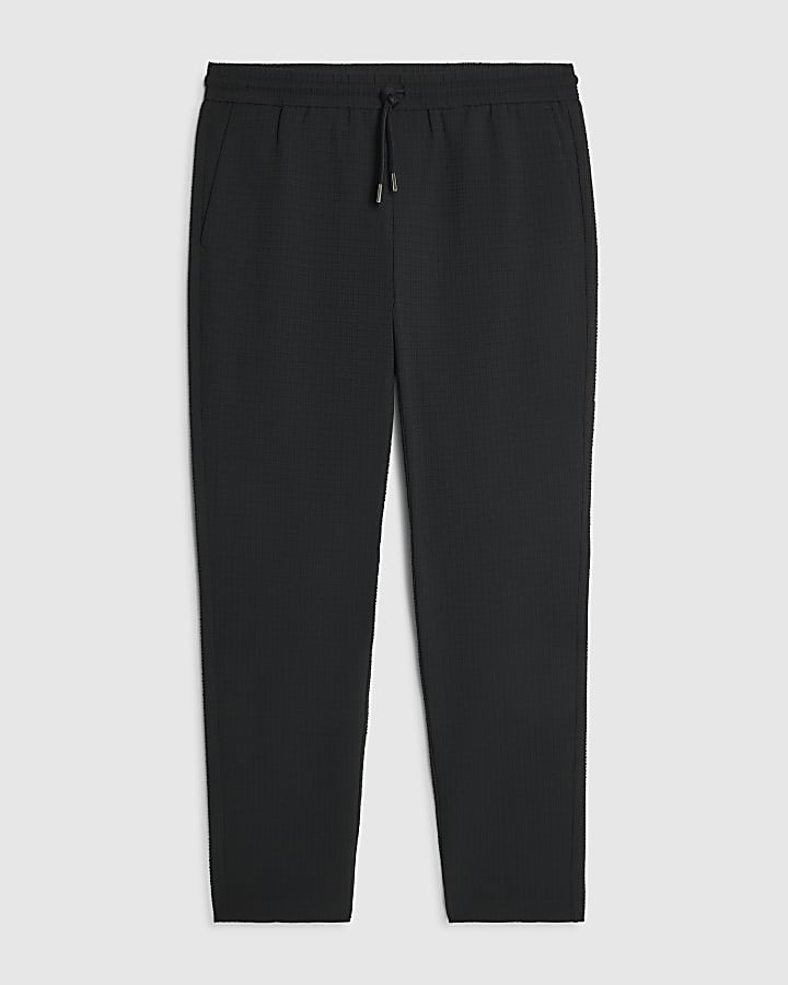 Black Regular Fit Smart Textured Joggers