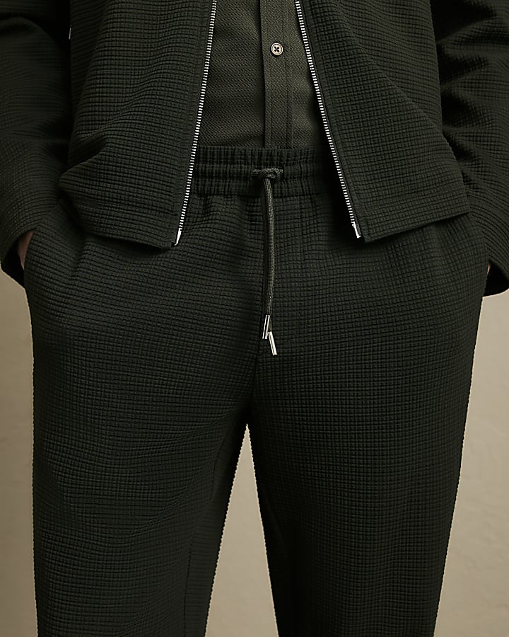 Green Regular Fit Smart Textured Joggers