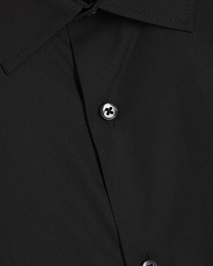 Black Slim Fit Cotton Blend Shirt