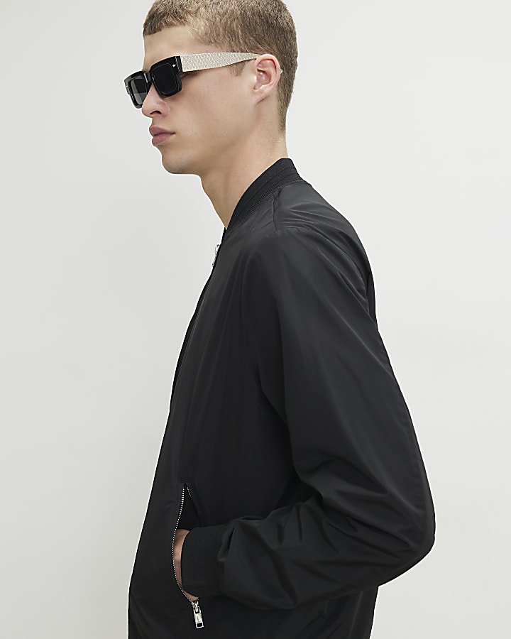 Black Lightweight Bomber Jacket